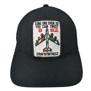 B 52 Stratofortress Baseball Cap Black One Size Embroidered Decky Athletics